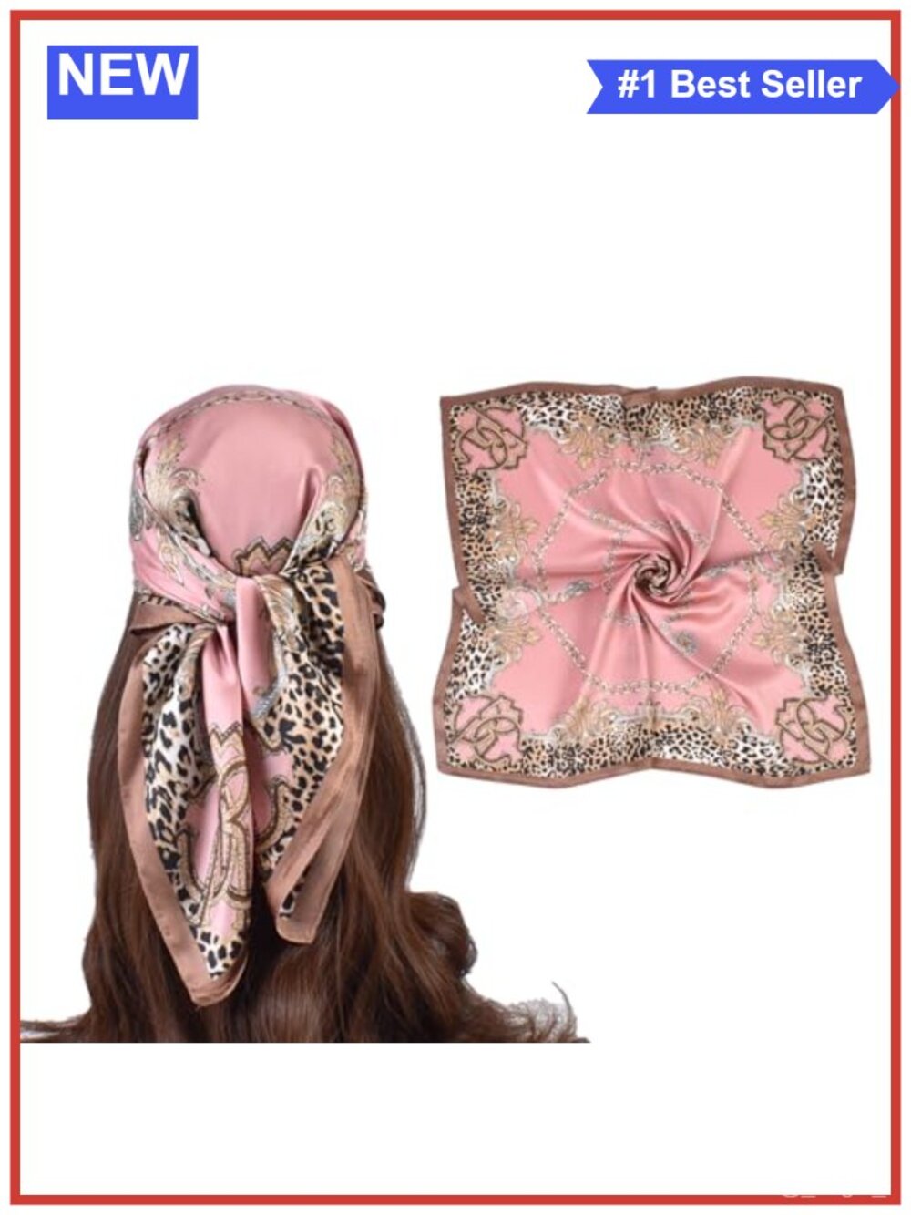 Satin Silk Head Scarf 35x35 Inch Large Square Wrap for Women Hair Neck Boho
